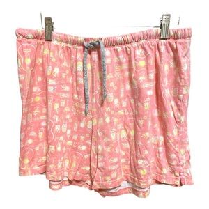 Pink Lounge Shorts with Guitars, Drinks & Pineapples  Print L
